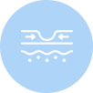 Icon showing Juvelook and Juvelook Volume effects on scar improvement, pore reduction, hydration, wrinkle elasticity, and skin strengthening
